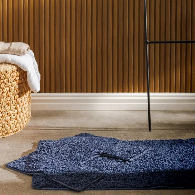 Cotton Bay Navy Tufted Bath Mat Set – 2-Piece 1