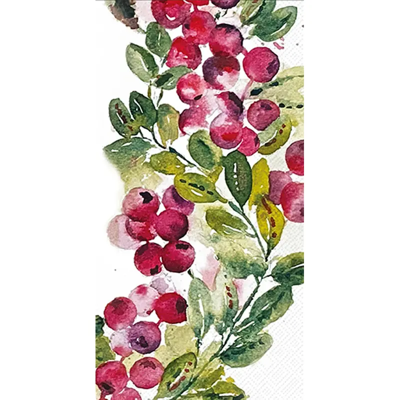 Cranberry Wreath Embellished Guest Towels 1