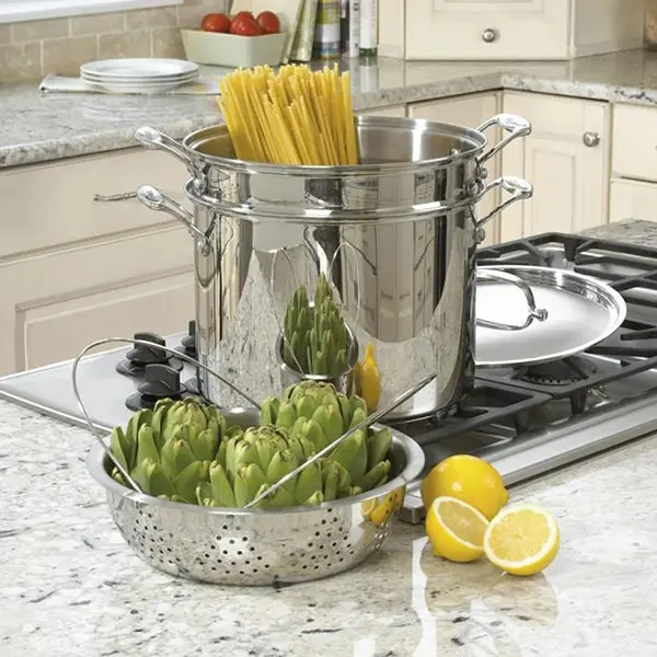Cuisinart Chef'S Classic 12-Quart Stainless Steel Pasta And Steamer Cookware Set (4-Piece) 1