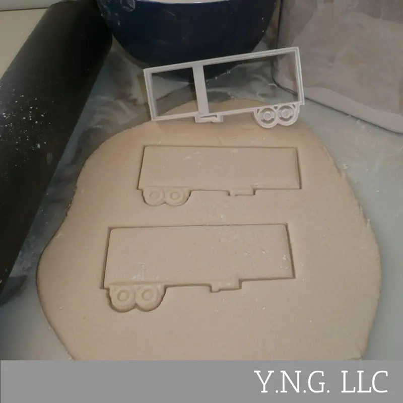 Detailed Semi-Truck Trailer Cookie Cutter – Realistic Heavy-Duty Vehicle Mold Pr5283 1