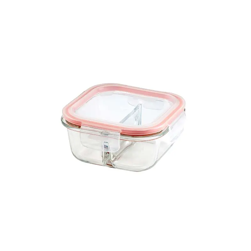 Divided Square Glass Food Container – 500Ml Capacity 1