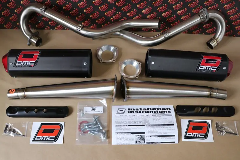 Dmc Force-4 Twin Megaphone Exhaust For Yamaha Raptor 700 (2006–2014) 1