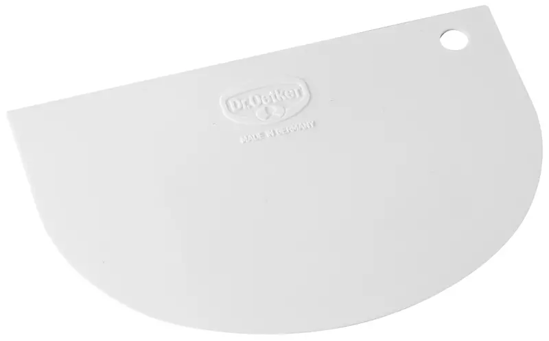Dr. Oetker Flexible Dough Scraper – Compact White Silicone Card, 12 × 7.5 Cm 1