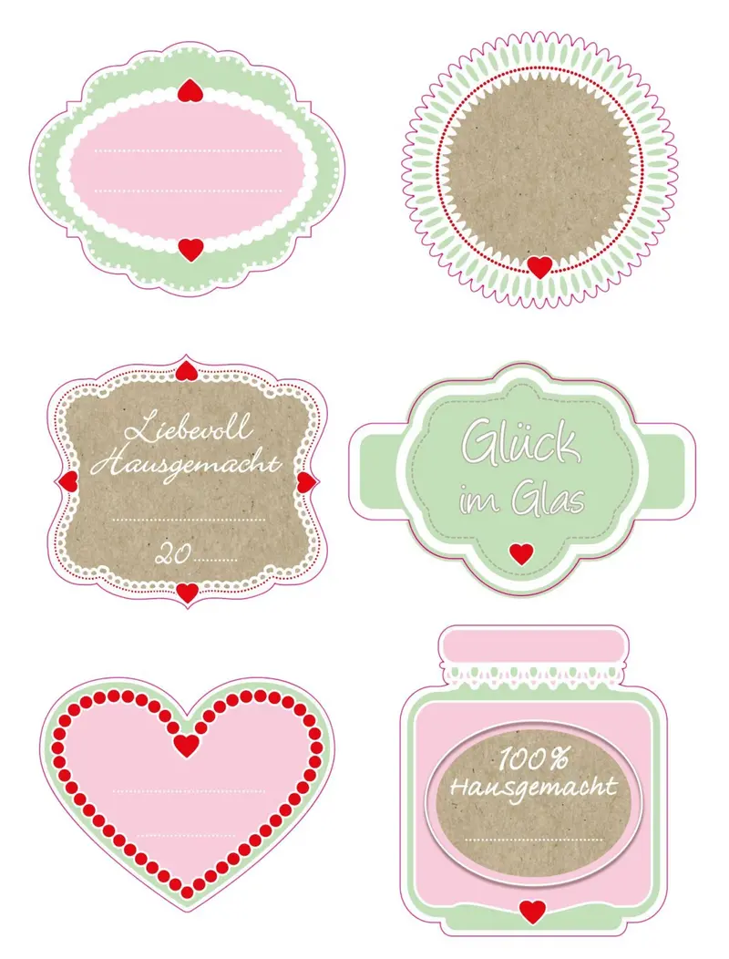 Dr. Oetker Preserving Labels – 6 Design Variants, 24-Count Jar Stickers 1