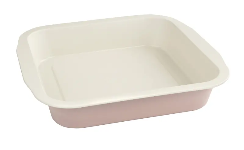 Dr. Oetker Retro Brownie Pan – Generous Rectangular Shape, Rose & Crème, 28 × 26 × 5 Cm 1