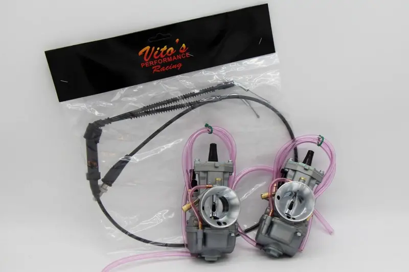 Dual 28Mm Pwk Carburetors For Yamaha Banshee With Vito'S Thumb Throttle Cables 1