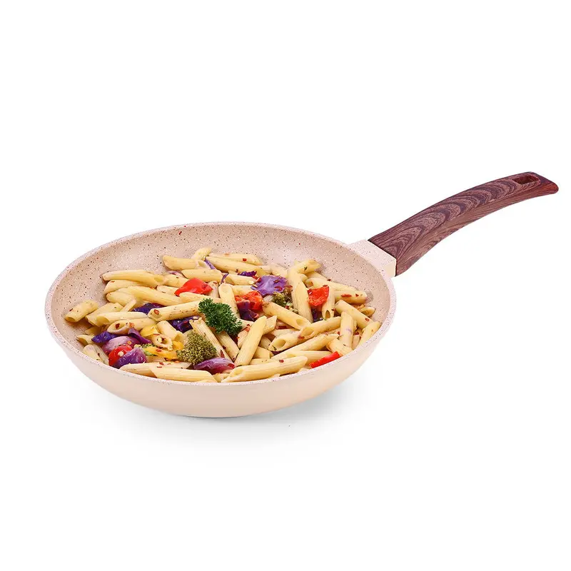 Duralife 24 Cm Ivory Fry Pan – Die-Cast Aluminium, 5-Layer Pfoa-Free Non-Stick, Soft-Grip Handle, 1.7L Capacity, 2-Year Warranty 1