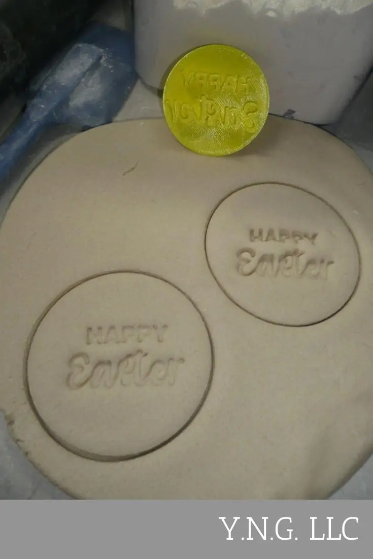 Easter Cookie Embosser – Cheerful 'Happy Easter' Script Font Stamp, Usa Pr4193 1