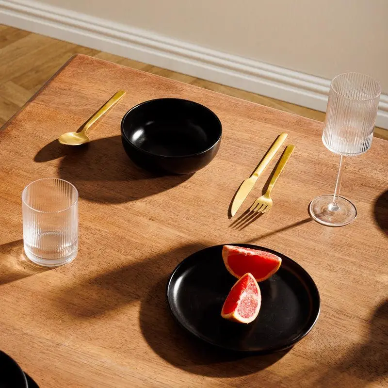 Eclipse Black Stoneware Small Serving Bowl 1