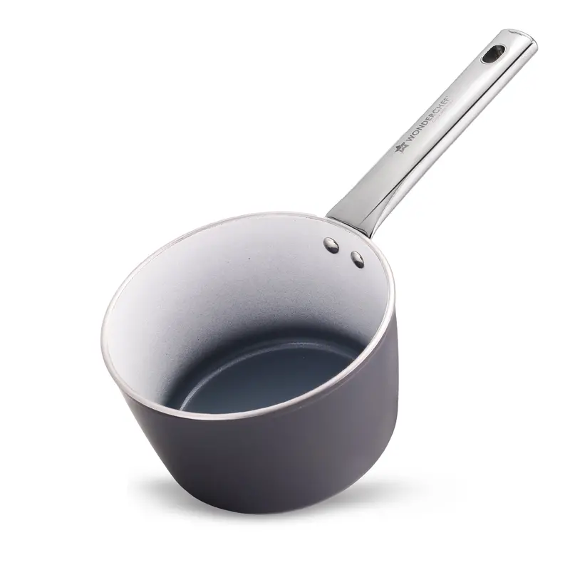 Eco-Glide Ceramic Saucepan (16Cm, 1.75L) – Pfoa-Free, Induction-Compatible & Ergonomic Stainless Handle | 2-Year Warranty 1
