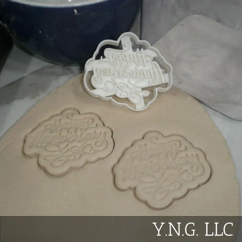 Elegant Anniversary Script Cookie Cutter – Hand-Stamped Usa Design Pr5286 1