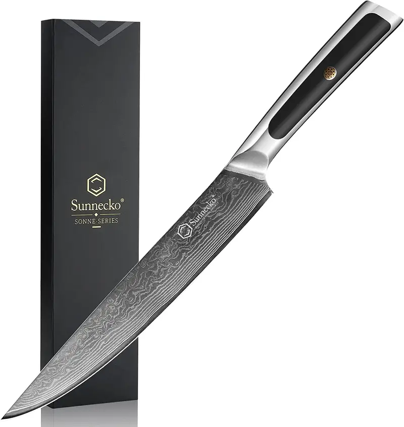 Elite A Series 8-Inch Carving Knife – Vg10 Damascus Steel For Roast, Ham & Turkey 1