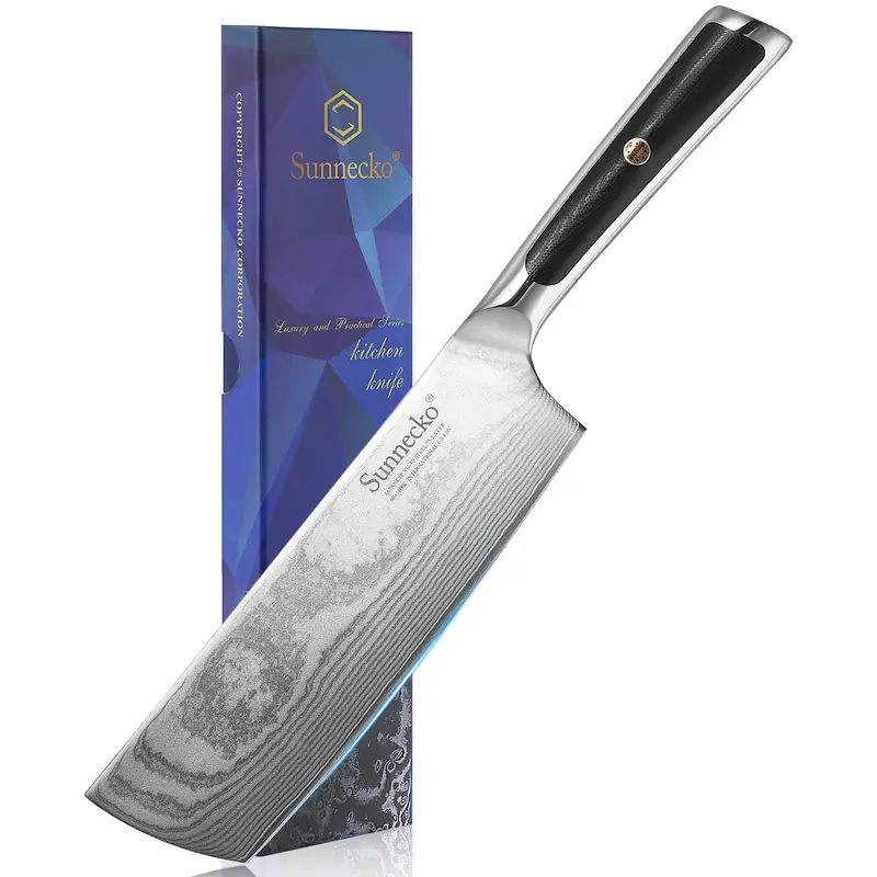 Elite G Series 7-Inch Nakiri Knife – Japanese-Style Vegetable Knife, Vg10 Damascus 1
