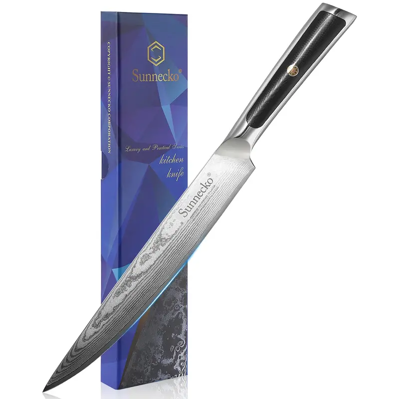 Elite G Series 8-Inch Carving Knife – Vg10 Damascus Steel For Brisket, Ham & Roast 1