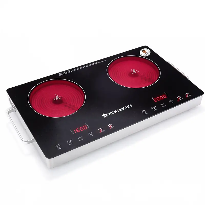 Evita Duo Dual-Zone Infrared Cooktop – 1600W/2000W, Led Display, Auto Shut-Off 1
