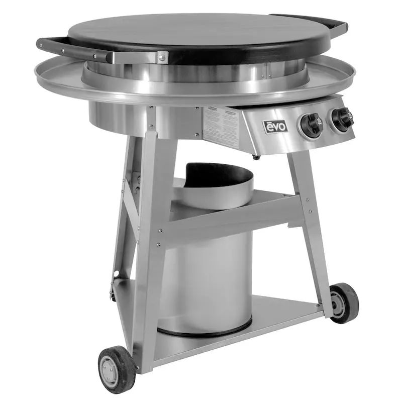 Evo Professional Wheeled Flattop Gas Grill – Freestanding, Lp/Ng 1