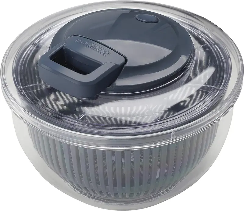 Fackelmann Plastic Salad Spinner – 245Mm Diameter, Blue/Grey Manual Spin Dryer 1
