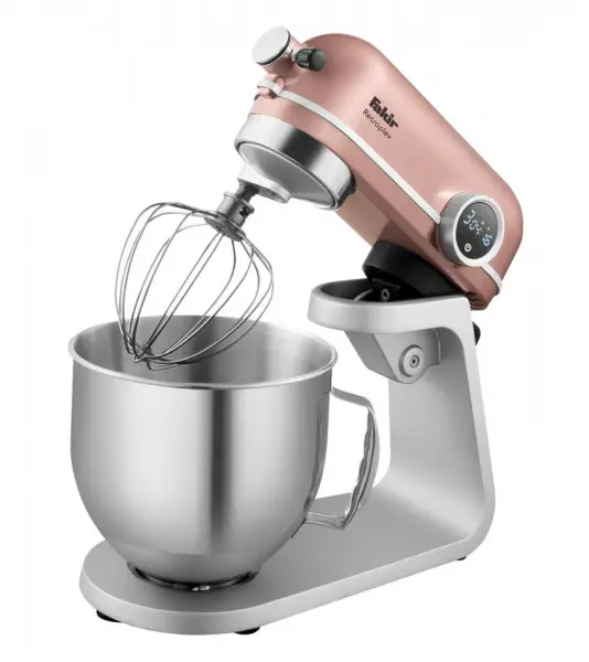 Fakir Retroplex Rosie Stand Mixer – 800W, 5.2L Bowl, Stainless Steel Design 1