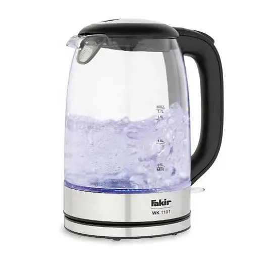 Fakir Wk1101 Electric Kettle – 1.7L Borosilicate Glass, 2200W Rapid Boil 1