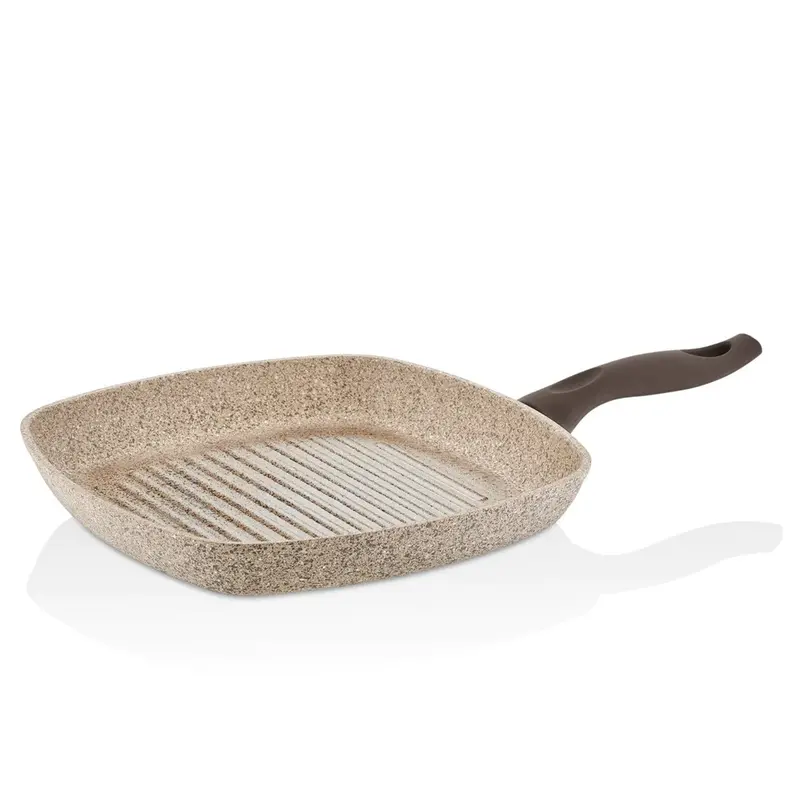 Falez Creamy Premium Grill Pan – Ribbed Stainless Steel 1