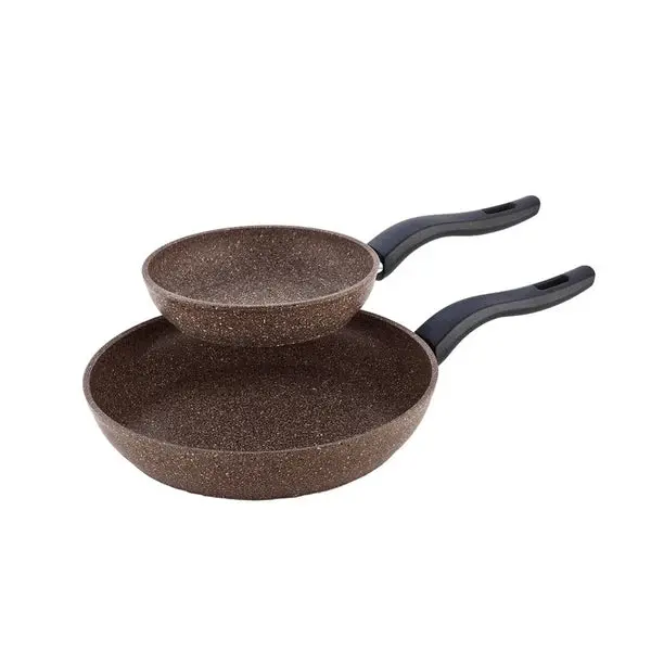 Falez Forged Aluminum Premium Uncoated Frying Pan Set – Brown, 2-Piece 1