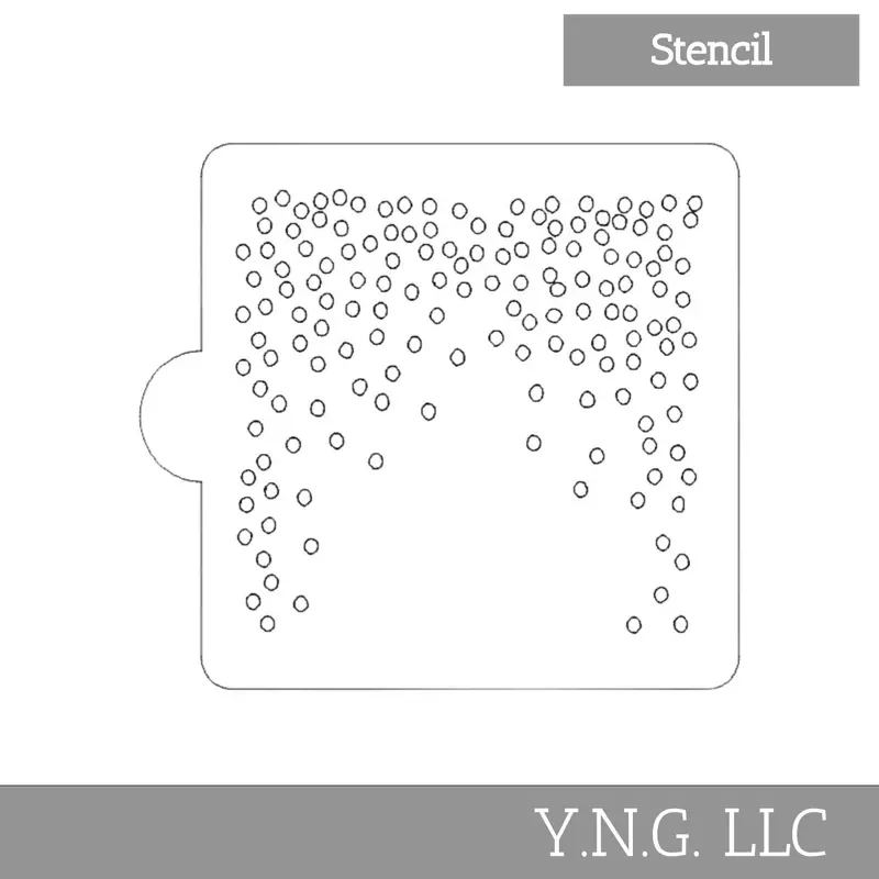 Falling Circles Geometric Cookie Stencil – Domestic-Made Pattern For Creative Baking 1