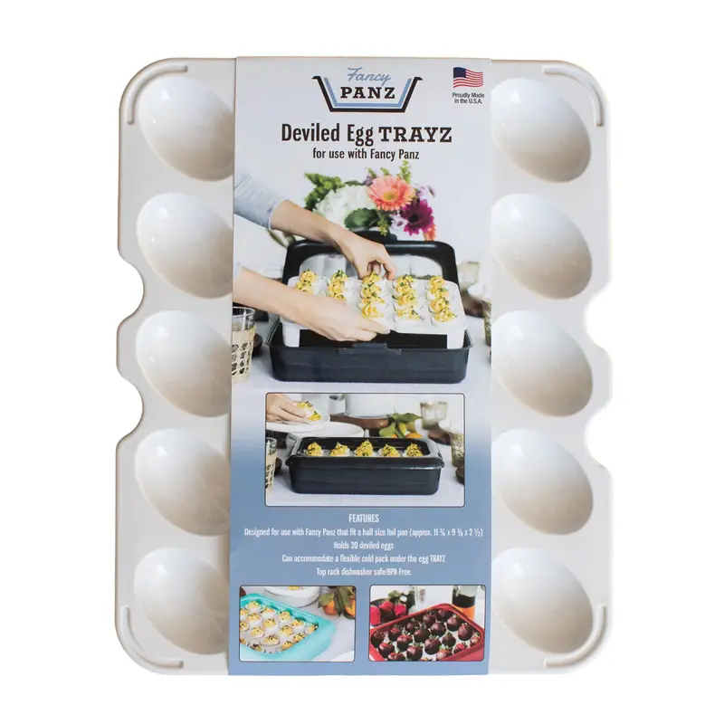 Fanzy Panz Deviled Egg Serving Tray – Silicone-Friendly, Stackable Design 1