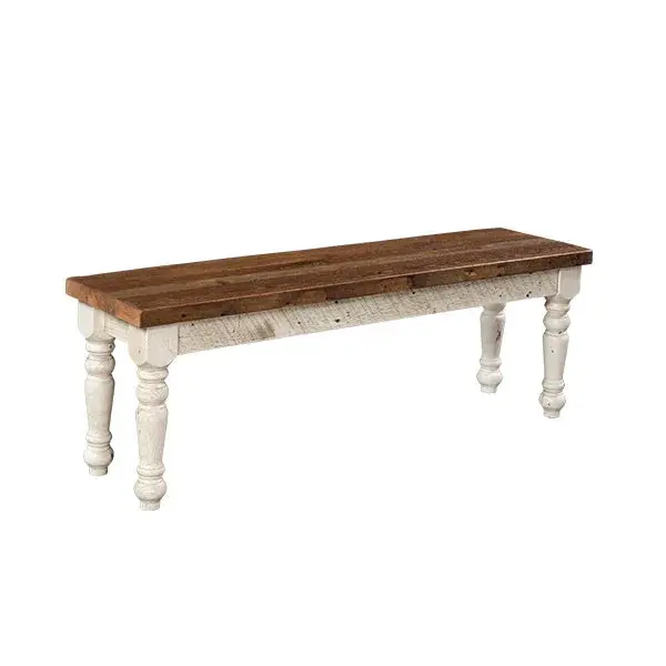 Farmhouse-Style Solid Pine Bench With Distressed Finish 1
