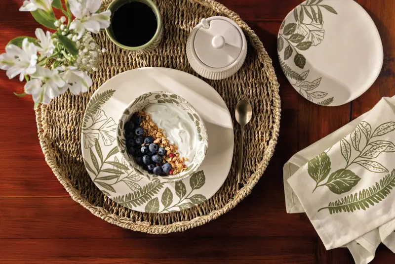 Fern & Frond Linen Napkin Set – 4 Pack Botanical Dinner Accessories 1