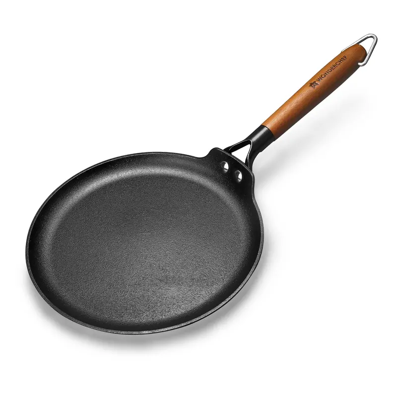 Ferro Light 28Cm Pre-Seasoned Dosa Tawa – 4Mm Heavy-Duty Cast Iron With Acacia Handle & Gravity Moulding 1