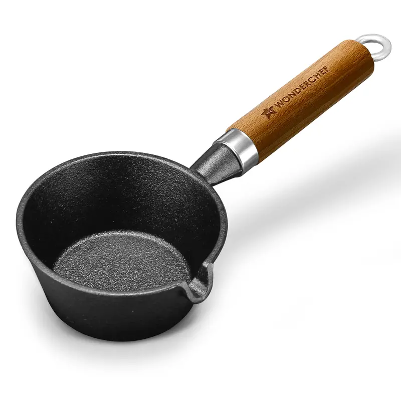 Ferro Lightweight Cast-Iron Tadka Pan – 40% Lighter, Pre-Seasoned With 100% Vegetable Oil, Chemical-Free, Induction-Safe, Cool-Touch Wood Handle, 10-Year Warranty 1