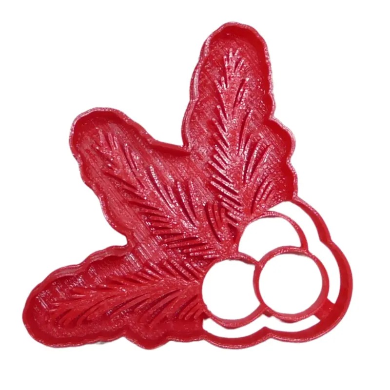Fir Berries & Evergreen Fondant Cutter – 6-Piece Holiday Cupcake Topper, 1.75" Size, Usa-Made 1