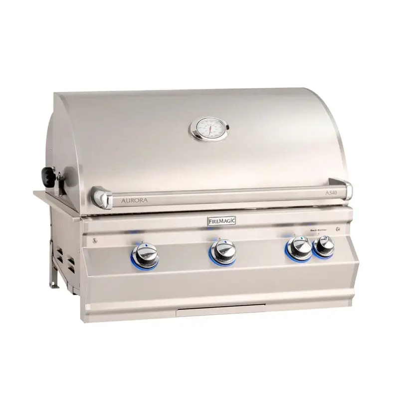 Fire Magic A660I 30-Inch Aurora Built-In Grill – Natural Gas With Backburner & Rotisserie Kit 1