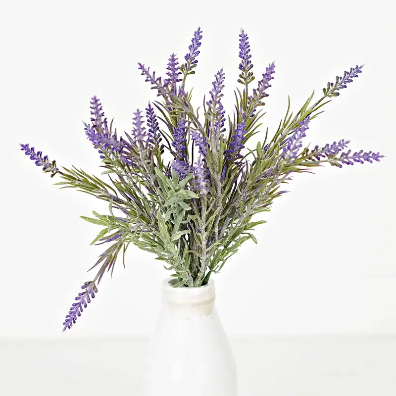 Flocked French Lavender Bush – 15-Inch Preserved Floral Accent 1