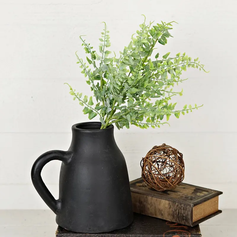Flocked Soft-Touch Fern Bush – 18-Inch Spring-Inspired Artificial Greenery 1