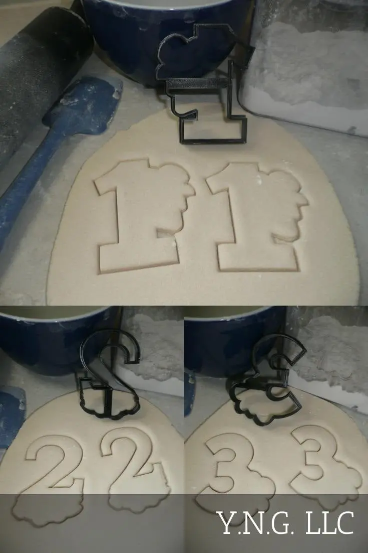 Floral-Edged Number Cookie Cutters – 1, 2, And 3 In Elegant Botanical Style, Usa-Made 1
