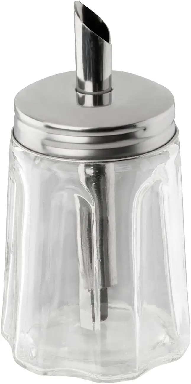 Fmprofessional Glossy Sugar Dispenser – Elegant Glass And Stainless Steel, 160 Ml Capacity 1