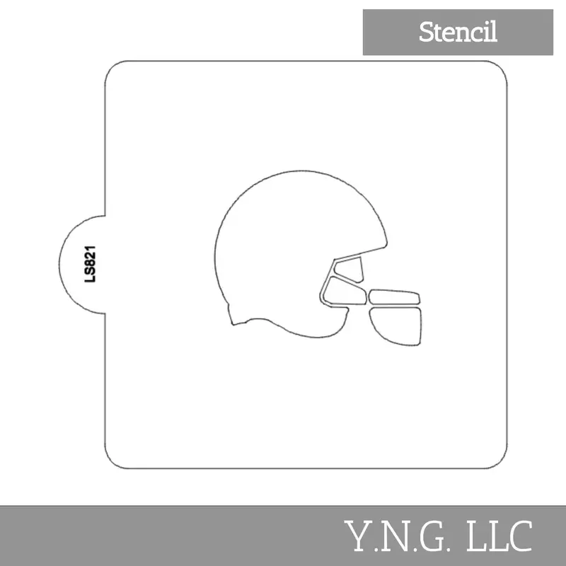 Football Helmet Sports-Themed Stencil For Cookies And Cakes – Handcrafted In Usa (Ls821) 1
