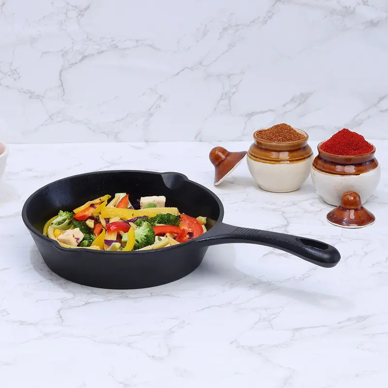Forza 19 Cm Pre-Seasoned Cast Iron Fry Pan – Lifetime Exchange Warranty, Matte Black 1