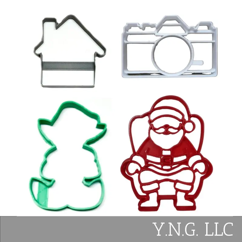 Four-Piece Mall Santa Photo Session Cookie Cutter Set – Cheerful Holiday Theme, Usa-Made 1