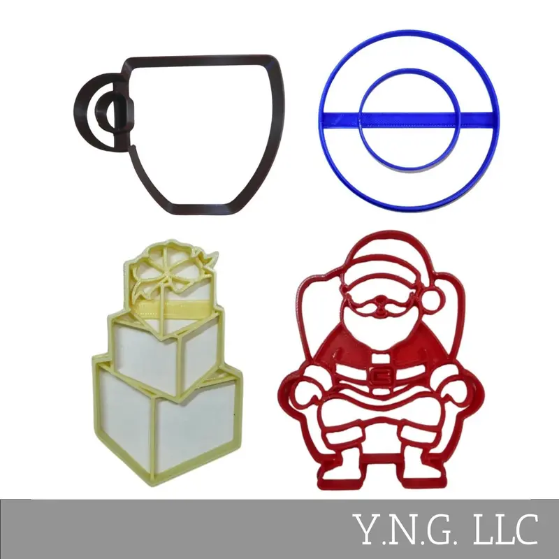 Four-Piece Santa Donut Cookie Cutter Set – Festive Holiday Baking Kit, Usa-Made 1