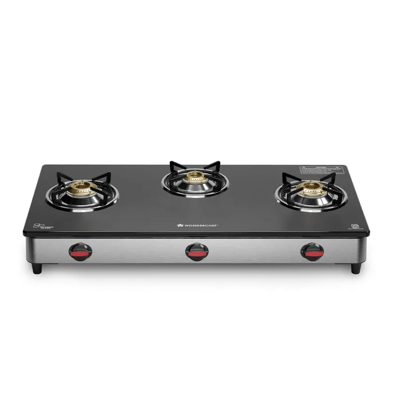 Galaxy 3-Burner Auto-Ignition Gas Stove – Heavy-Duty 6Mm Tempered Glass, Reliable Piezo Start, Balanced Design, 2-Year Warranty 1