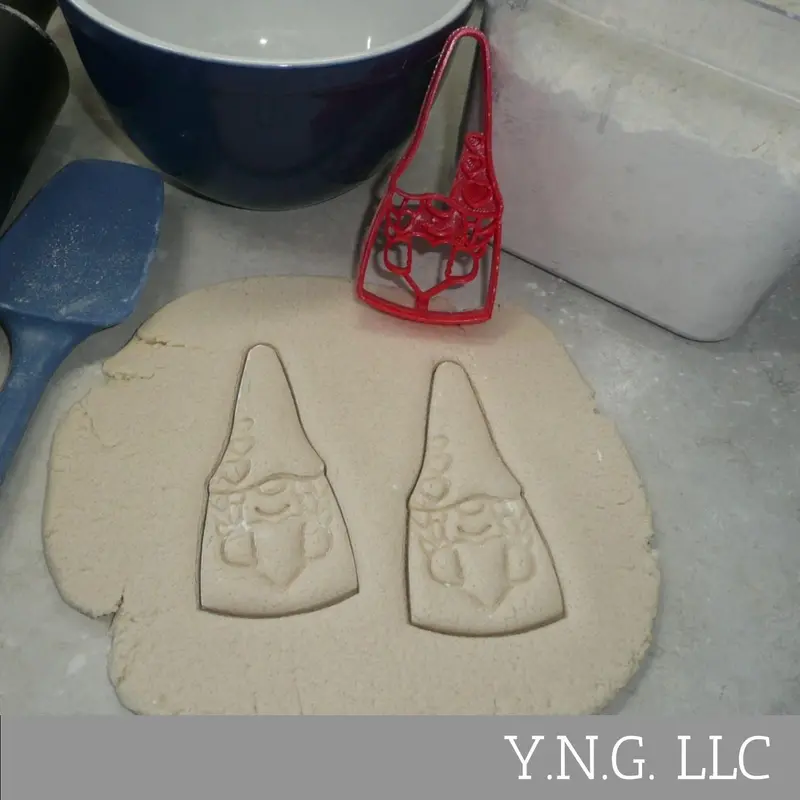 Garden-Themed Gnome Girl Cookie Cutter Holding Heart – Handcrafted In Usa Pr4531 1