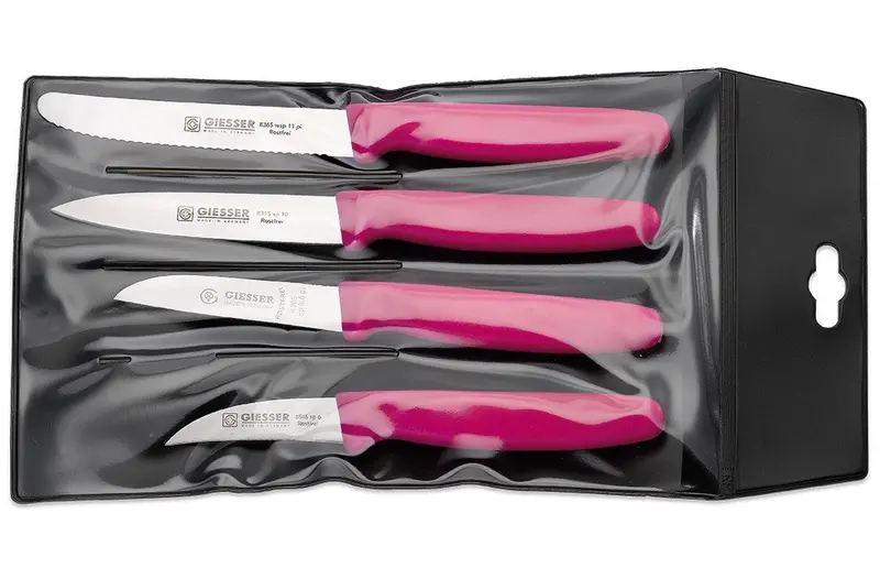 Giesser 4-Piece Vegetable Knife Set – Assorted Blade Styles, Ergonomic Handles 1