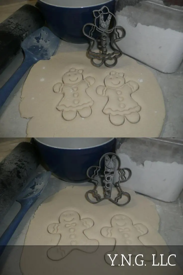 Gingerbread Couple Cookie Cutters – Boy & Girl Figurines For Holiday Baking – 2-Piece Set, Made In Usa 1
