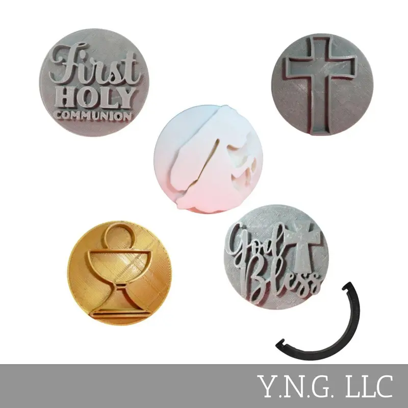 Girl First Communion Embosser Set: 6 Usa-Made Cookie Stamps (Pr9065) 1