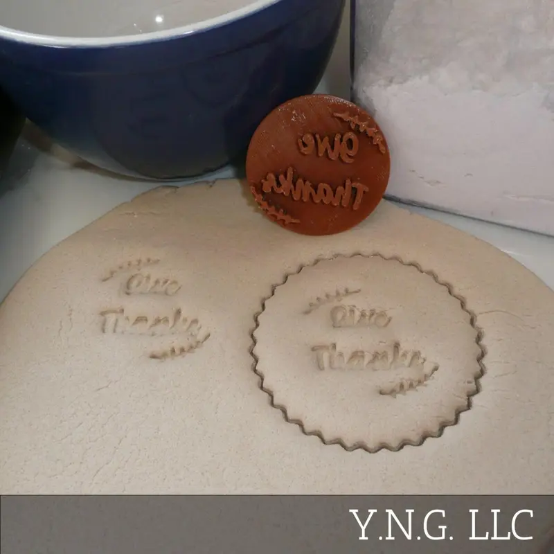 Give Thanks Thanksgiving Cookie Embosser – Usa-Made Gratitude Baking Stamp Pr5548 1