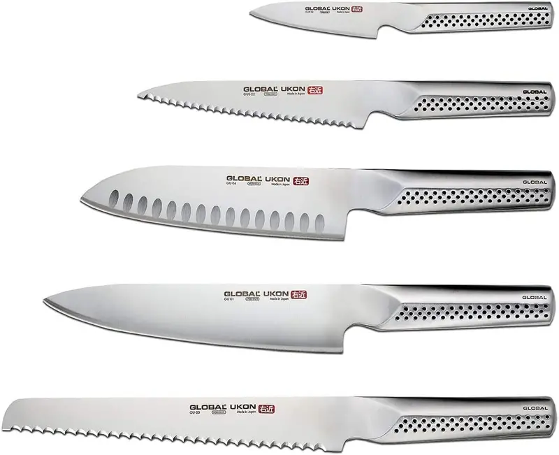 Global Ukon 6-Piece Forged Knife Block Set 1