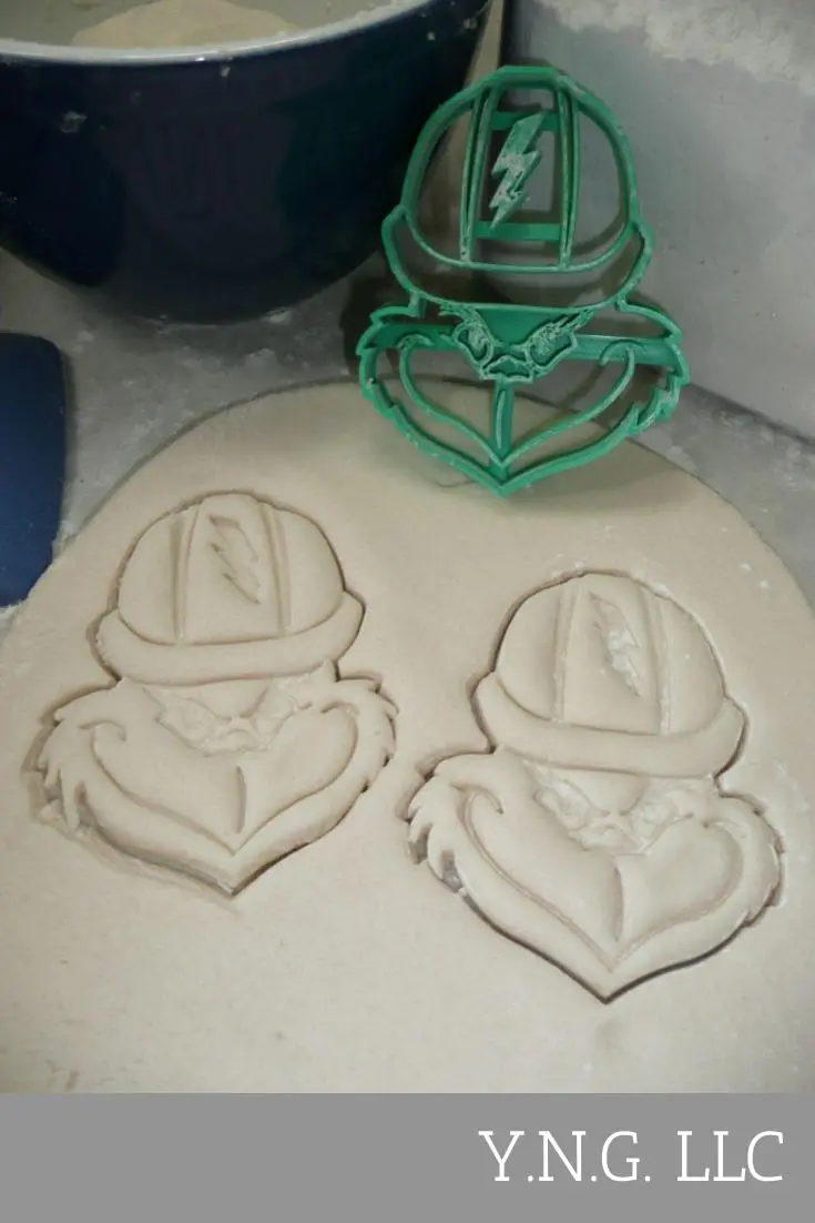 Grinch Face Silhouette Cookie Cutter – Festive Lineman Construction Design, Usa Made (Pr4047) 1