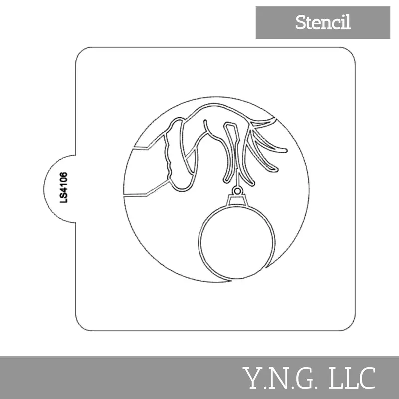 Grinch Holding Ornament Cookie Stencil – Festive Baking Design, Usa Made (Ls4106) 1